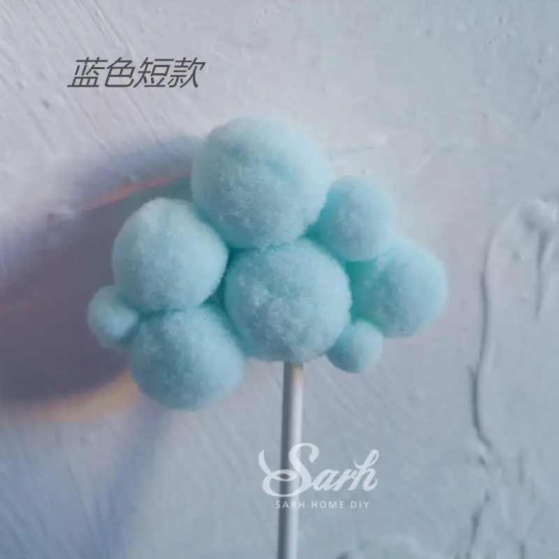 3pc blue clouds Розовый синий качающаяся голова мышь украшение сердце ветряная мельница кисточкой облака Топпер для торта «С Днем Рождения» вечерние принадлежности для выпечки подарки - Цвет: 3pc blue clouds