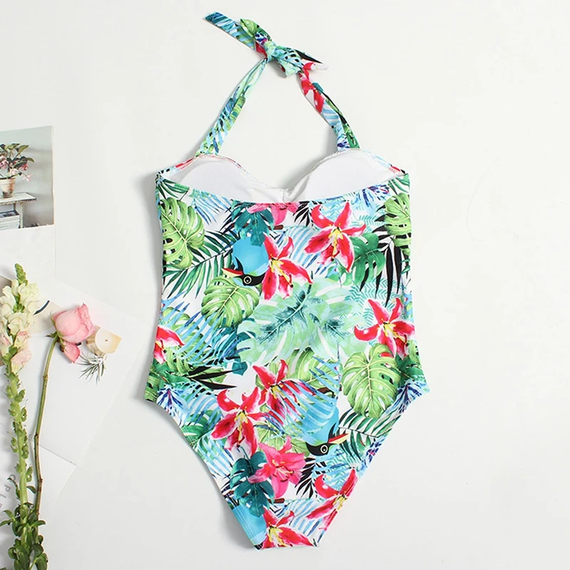 

Floral Suits Swimwear Plus Size Swimsuit Print One-Piece Sexy Women Monokini Beach Bathing