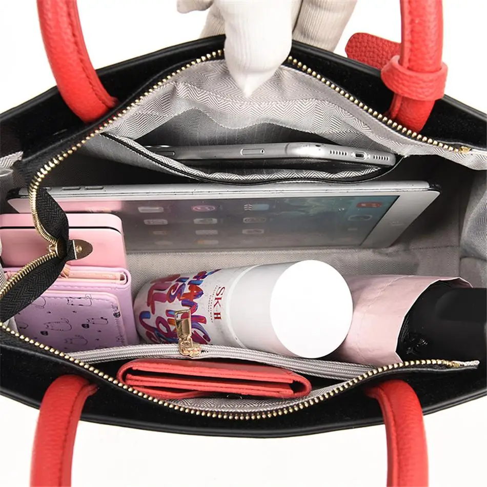 

Genuine Brand Panelled Tote Bags High Quality Leather Shoulder Crossbody Bags for Women 2021 Fashion Letter Ladies Trending Bag