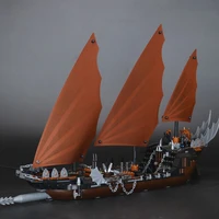 16018 genuine new the lord of rings series 756pcs the ghost pirate ship set building block brick toys 79008 children gifts
