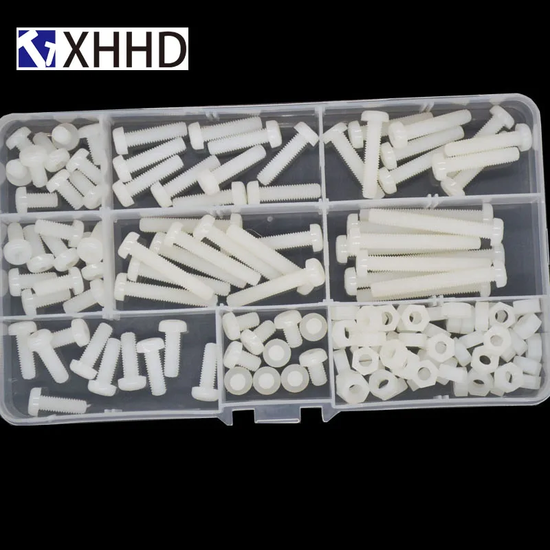 M5 Белый Нейлоновый винт с крестообразной головкой круглая машина винты