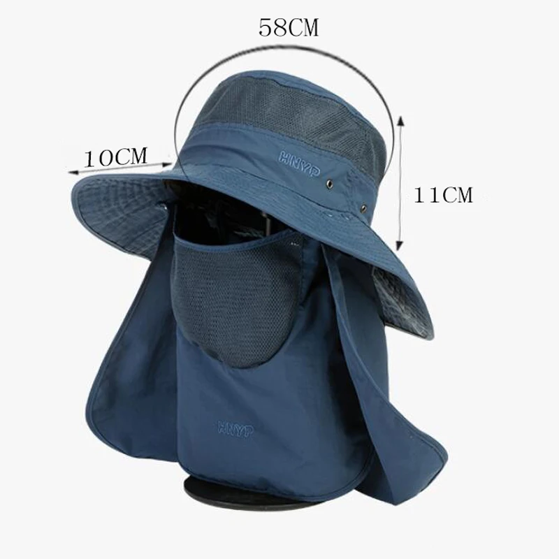 Уличная рыболовная шляпа с маской для лица Ушная шея откидная крышка широкими