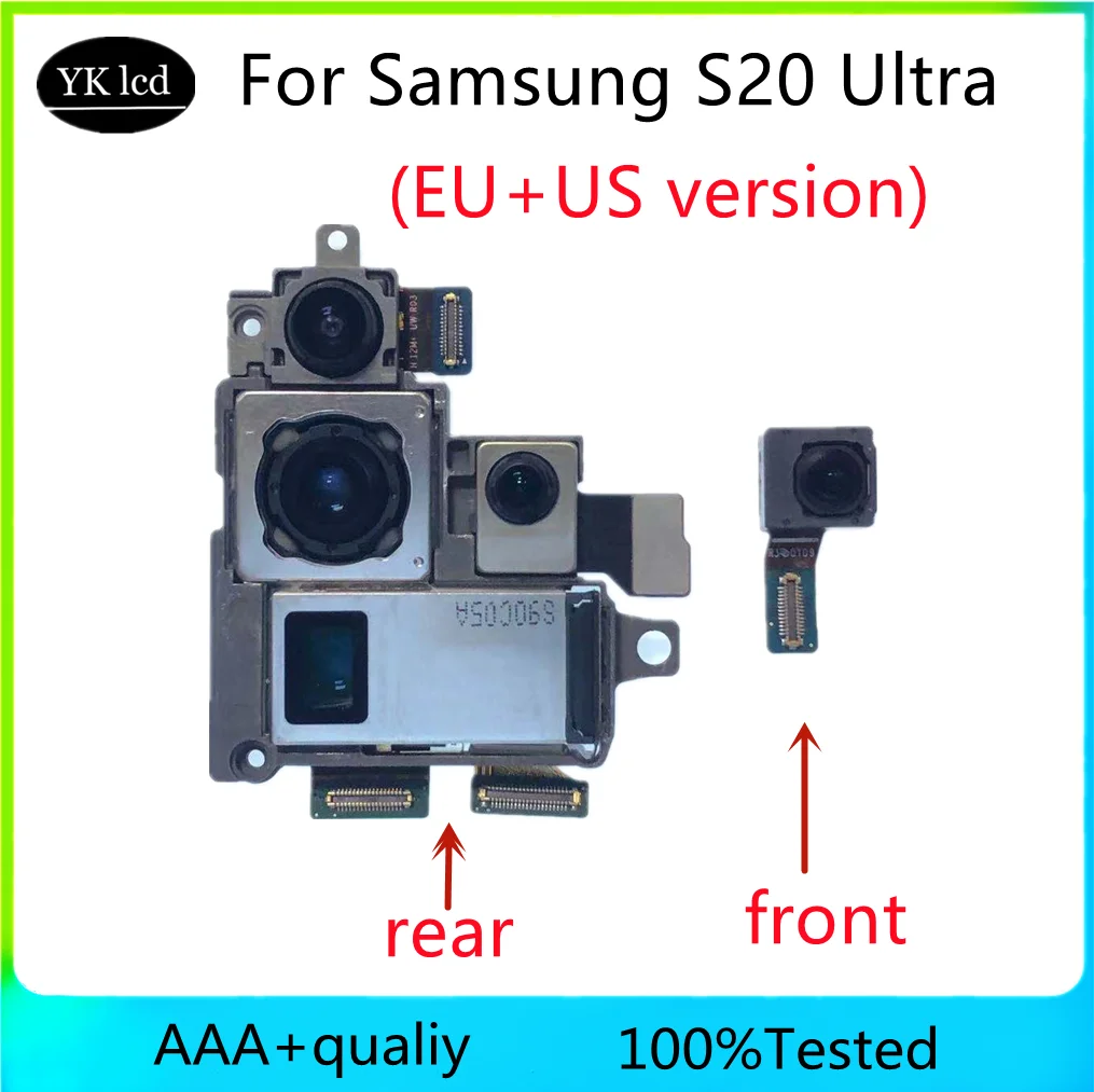 

Original Front and Rear Back Camera For Samsung Galaxy S20 Ultra Main Facing Camera Module Flex Replacement Spare Parts