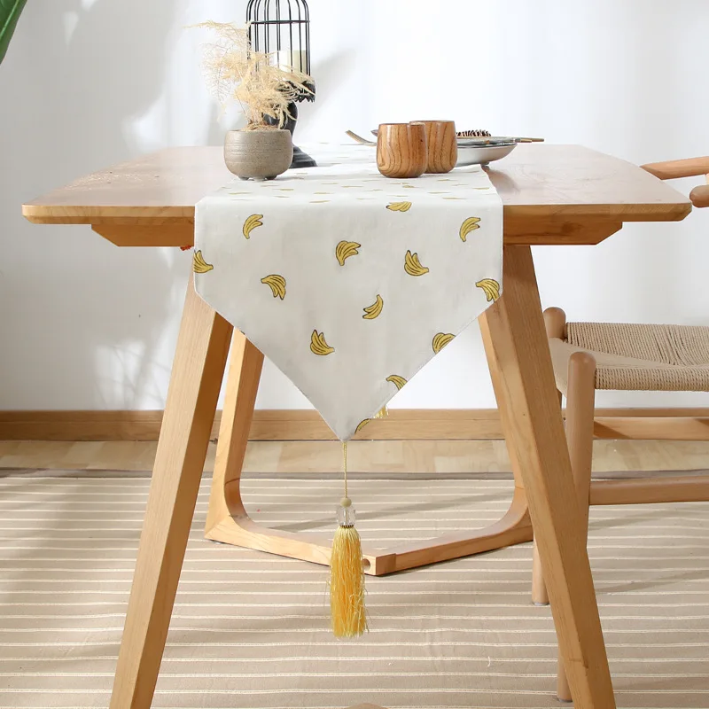 Простая и милая желтая скатерть с принтом банана модная однотонная