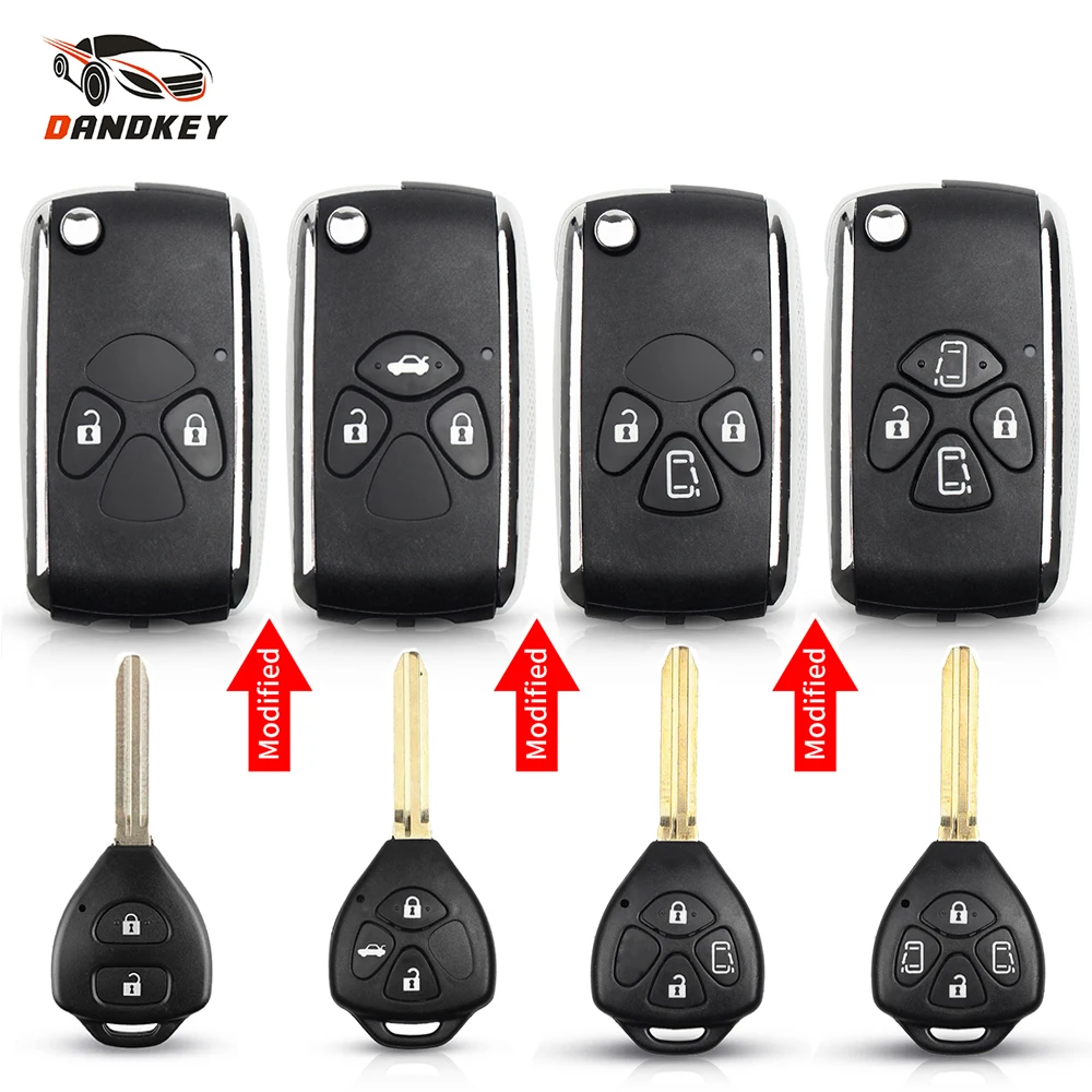 Кнопочный флип ключ для Toyota Corolla RAV4 Yaris Prado Camry Crown Avalon TOY43 автомобильные аксессуары