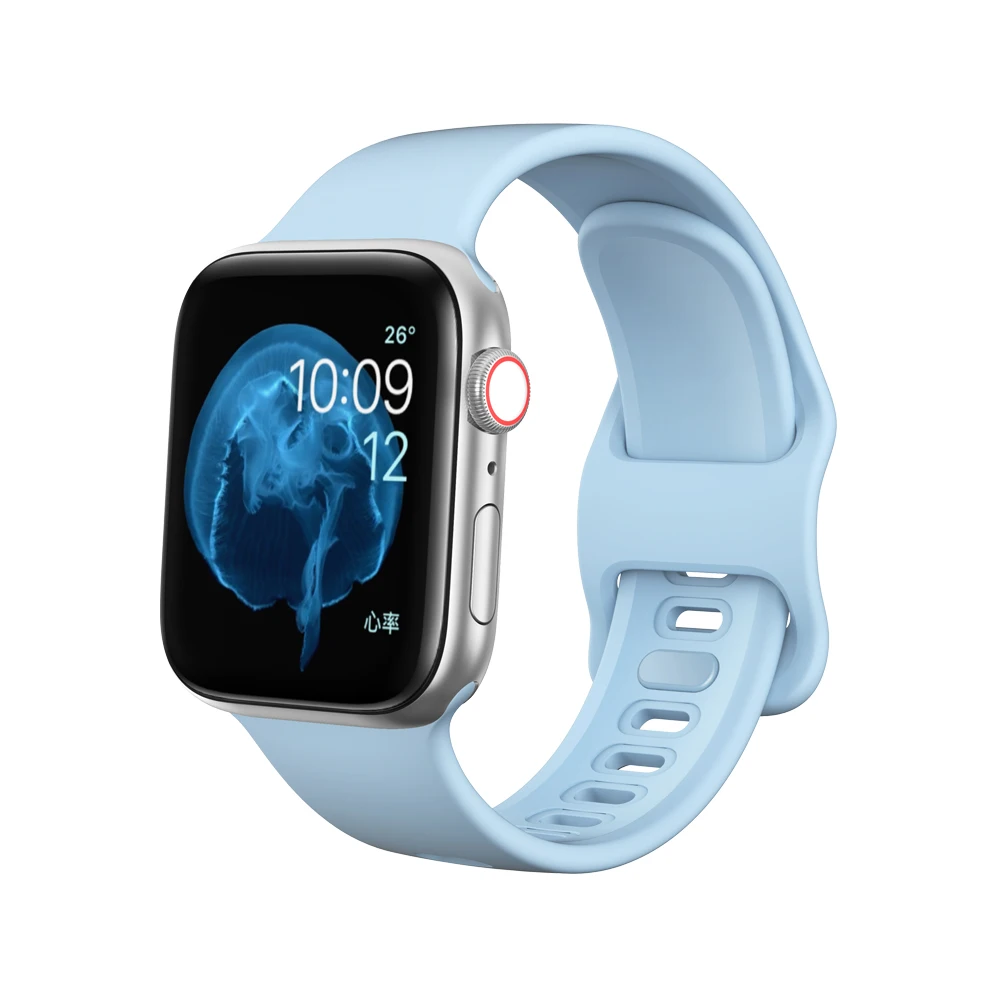 Силиконовый ремешок для Apple watch band 44 мм 40 мм Apple watch 5 4 3 2 1 iWatch band 38 мм 42 мм спортивный жидкий ремешок для часов браслет ремень