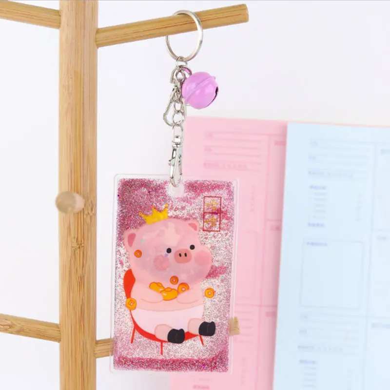 Зыбучие пески брелок с жидкостью карты Чехол банк Кредитная карта Держатели