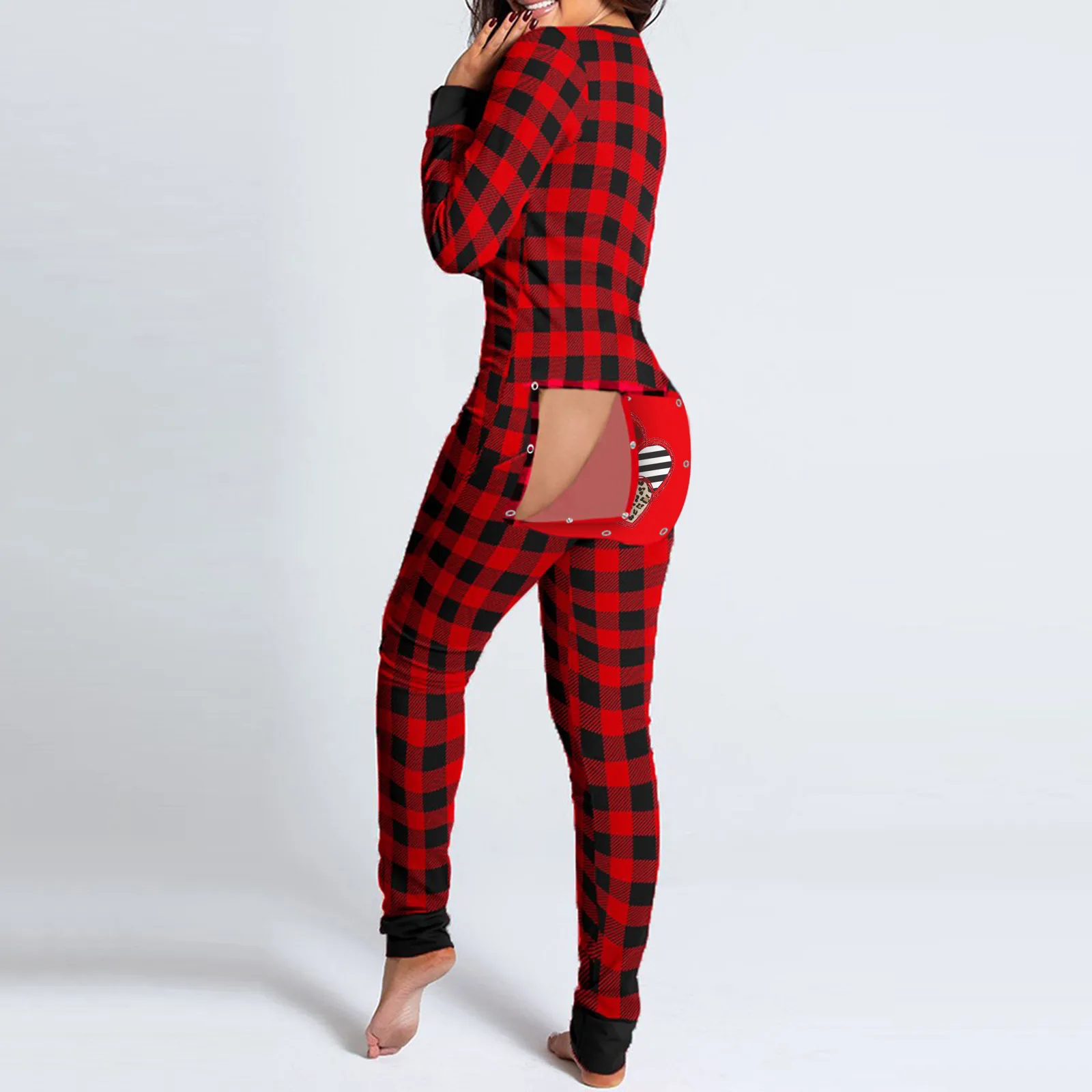 

Women Pajamas Onesies Unique Button-down Front Functional Buttoned Flap Adults Jumpsuit 100% Brand New Clothes