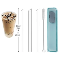 pointed bubble tea glass straws extra wide reusable eco friendly drinking glass boba tea tube bag box brush event party supplies