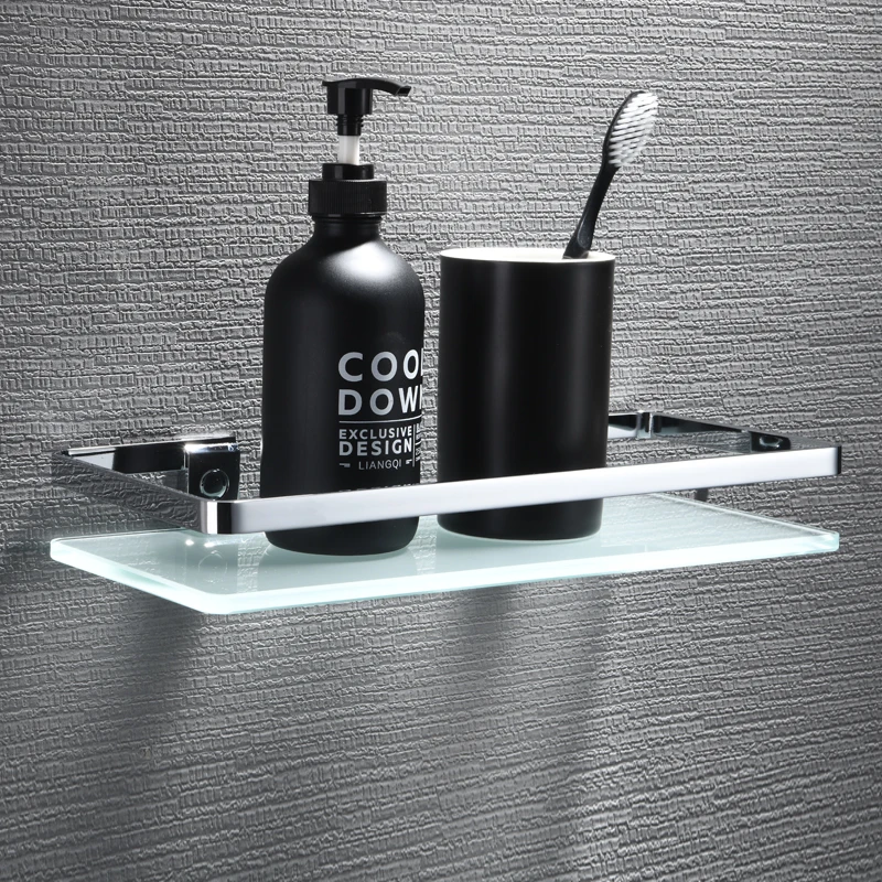 

Новая стеклянная полка для ванной комнаты, вертикальная прямоугольная полка для хранения шампуня, геля для душа, аксессуары для ванной комн...