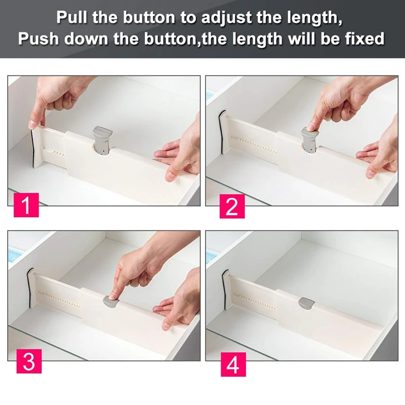 Drawer Dividers Organizer 5 Pack Adjustable Separators 4 Inch High Expandable From 11-17 for Bedroom Bathroom Closet Clothi |