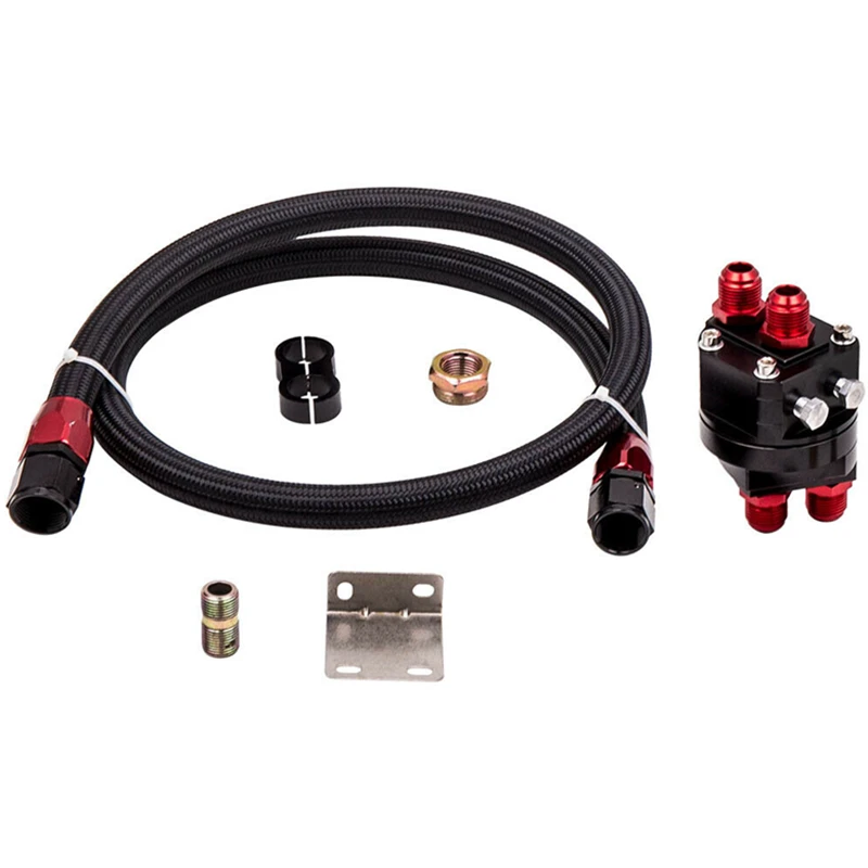 

Universal 15 ROW 10AN Aluminum Engine Oil Cooler + Hose + Filter Adapter Kit XX-TOL15BK-Fission-2