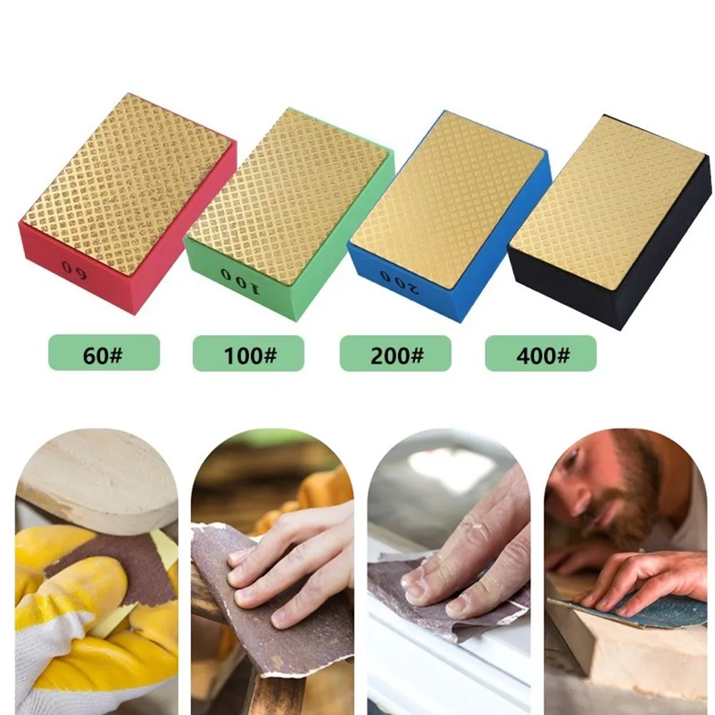 

60-400 Grit Diamond Polishing Grinding Hand Pads Block Abrasive Pad Sanding Disc For Granite Tile Glass Grinding