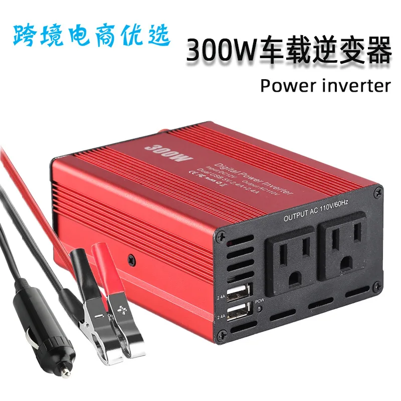 

На-инвертор для платы 300W горячий стиль красный от 12V до 110V dual USB4.8A