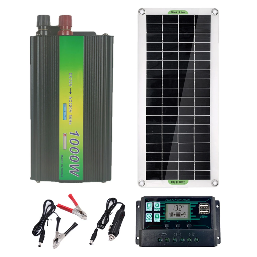 

Solar Panels Kit with Charge Controller Solar Inverter for Home Boat 60A