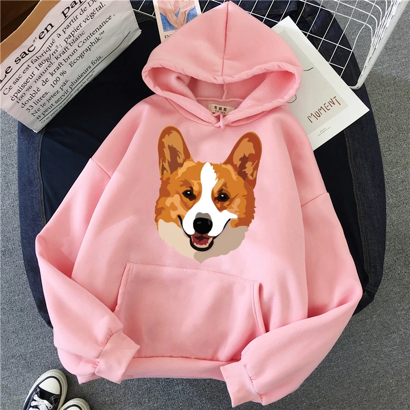 Women Solid Color Hoodies Sweatshirt Tops Oversized Moletom Corgi Go Away Hoodies Unisex Sweetshirt Travis Scott