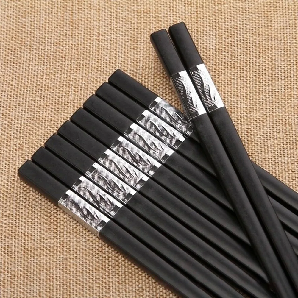 

10 парт палочки для еды из сплава набор многоразовых палочек для еды высокотемпературные Нескользящие палочки для еды Бытовая посуда кухонн...