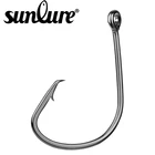 100 шт., Яркий Цветной Осьминогкруглый спортивный круглый рыболовный крючок, джиг, большой размер 1 #-50 #, одиночный крючок для баса