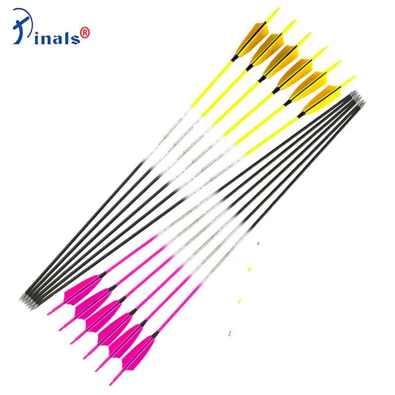 Archery Carbon Arrows Spine 500 600 700 800 900 1000 ID4.2mm Shaft 4inch Turkey Feather Vanes Recurve Bow Longbow Hunting 12PC