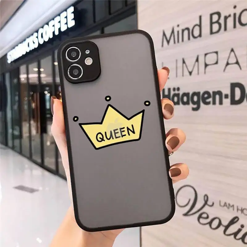 

Princess crown Phone Case matte transparent For iphone 7 8 11 12 plus mini x xs xr pro max cover