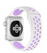 white purple Новые цвета спортивные силиконовые браслеты для apple watch Series 1 2 3 38 мм 42 мм соединяющий ремешок браслета для iwatch 5 4 40 мм 44 мм серия 5 - Цвет ремешка: white purple