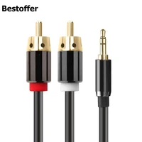 gold plated dc3 5mm male to 2rca lotus male jack audio cable 1m 1 5m 2m 3m 5m 10m 15m