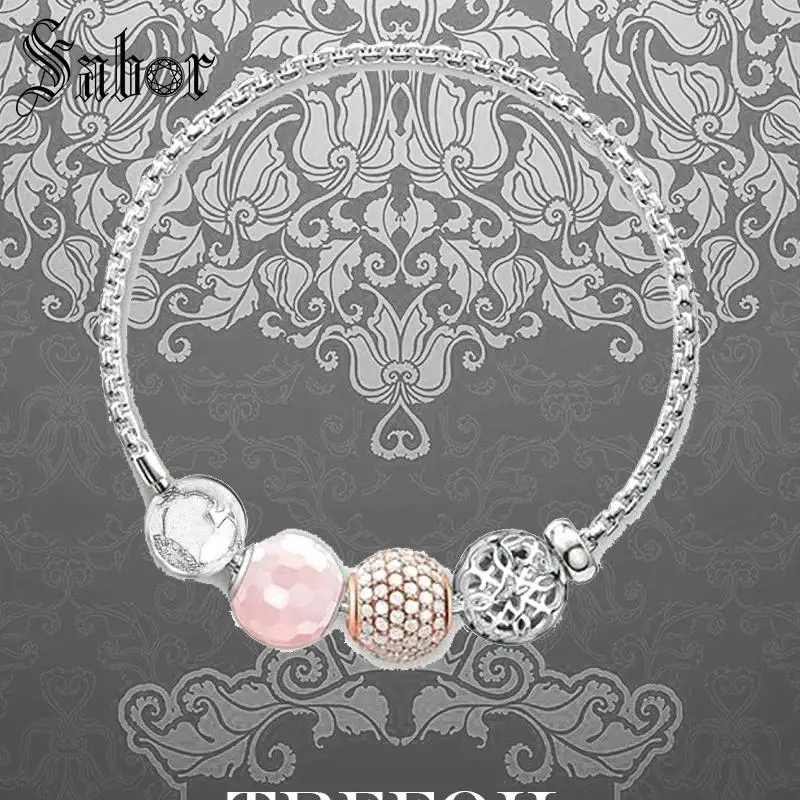 Аксессуары браслет звено цепи Arabesque бисера Карма с серебряной цветной цепочкой