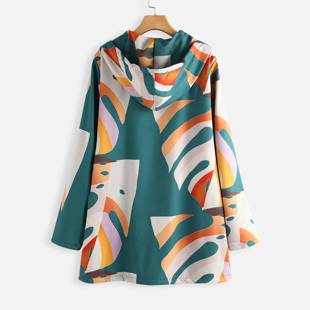 Женское пальто в винтажном стиле большие размеры зимнее теплое с принтом