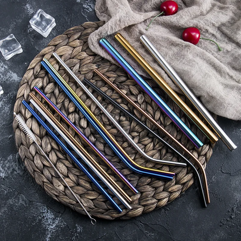 Красочное питье соломинки многократного использования металлическая соломинка