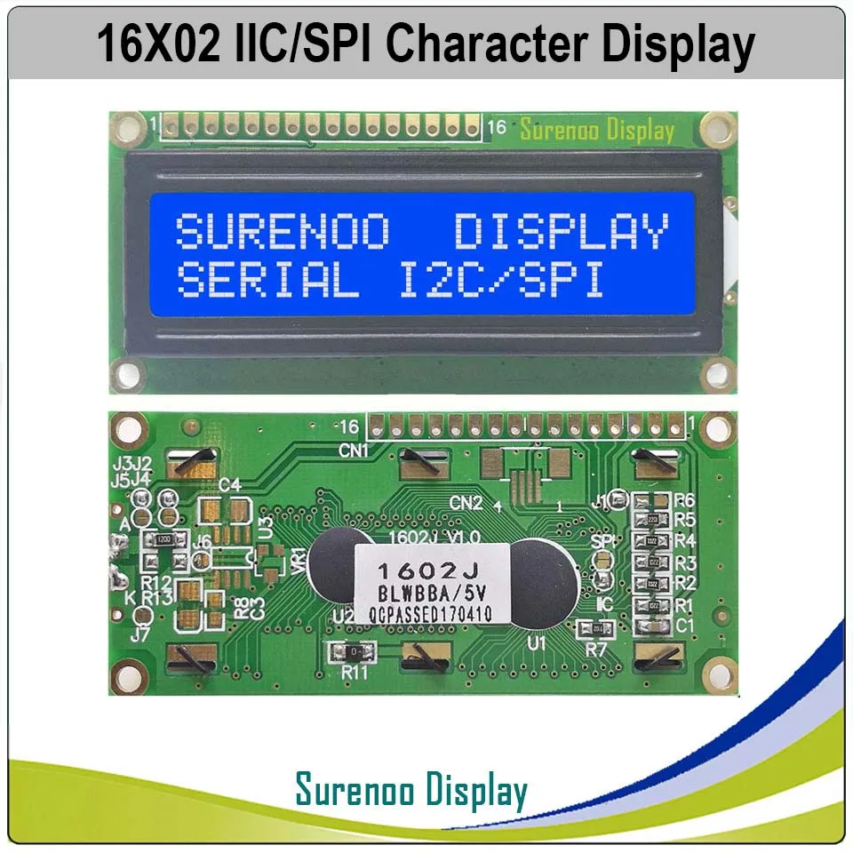 Blue Color Серийный SPI IEC 1602 162 16*2 символьный ЖК-модуль ЖК-экран LCM со светодиодный встроенным контроллером подсветки AIP31068L - Цвет: Blue Color