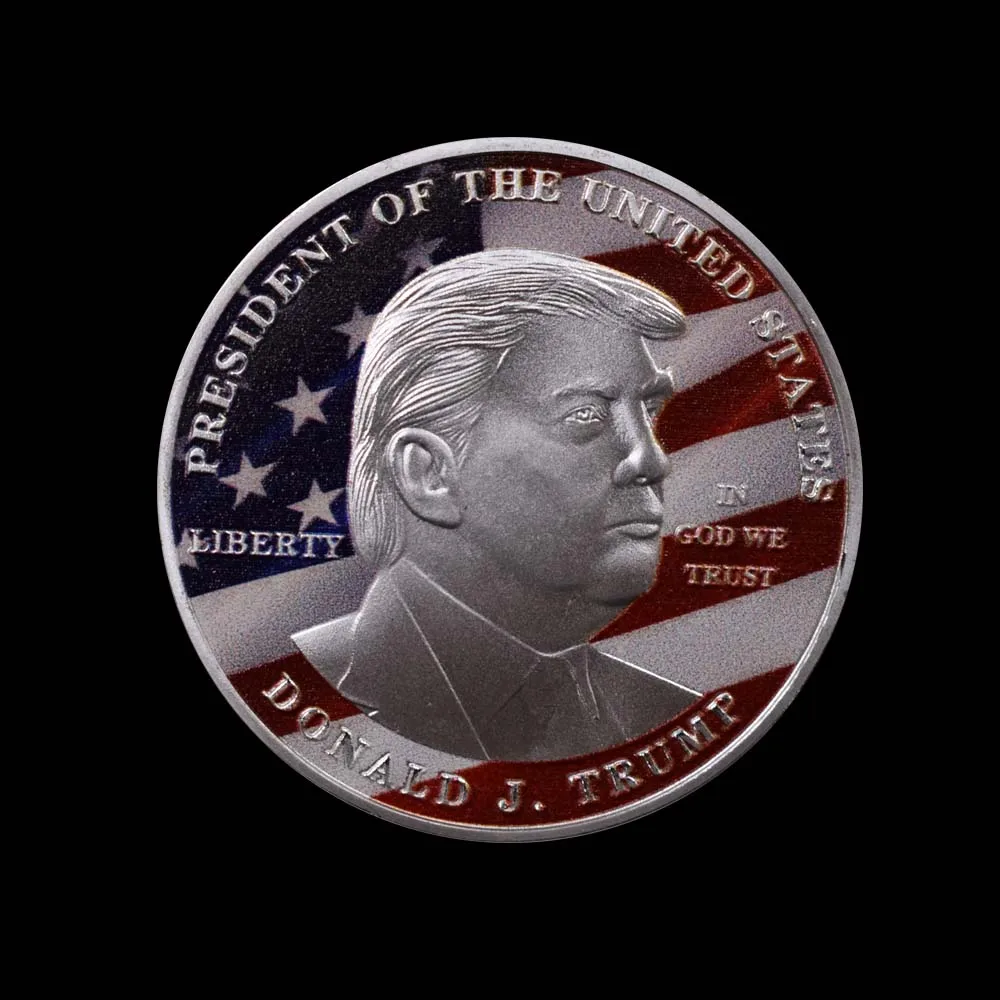 5 Pieces US President Trump Eagle Gold-plated Two-tone Commemorative Coin Collection Character Gold | Дом и сад