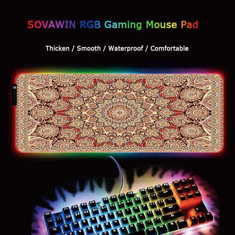 Игровой коврик для мыши MRGBEST в стиле Персидского коврика с RGB светодиодный
