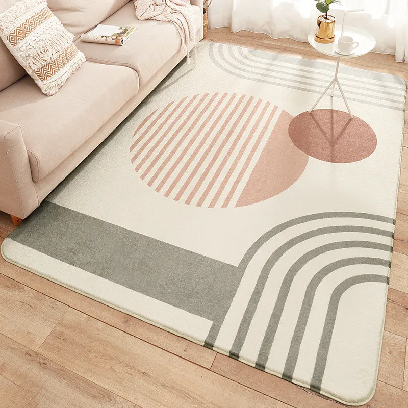 

Rectangle Large Geometric Soft Lamb Cashmere Home Living Room Non-Slip Carpet Sofa Bedroom Tatami Bedside Blanket Rugs