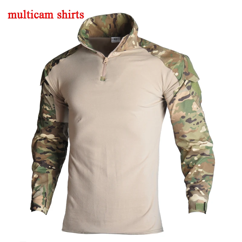 shirts multicam Уличная Военная тактическая Униформа для страйкбола Пейнтбольная камуфляжная охотничья одежда унисекс дышащая Боевая Стрельба Armys костюмы - Цвет: shirts multicam