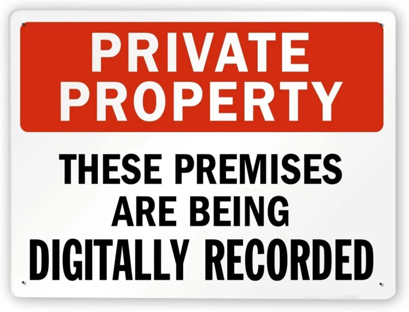 

1595 Warning Sign,Private Property These Premises are Being Digitally Recorded,Tin Aluminum Decor Painting Traffic Warning Sign