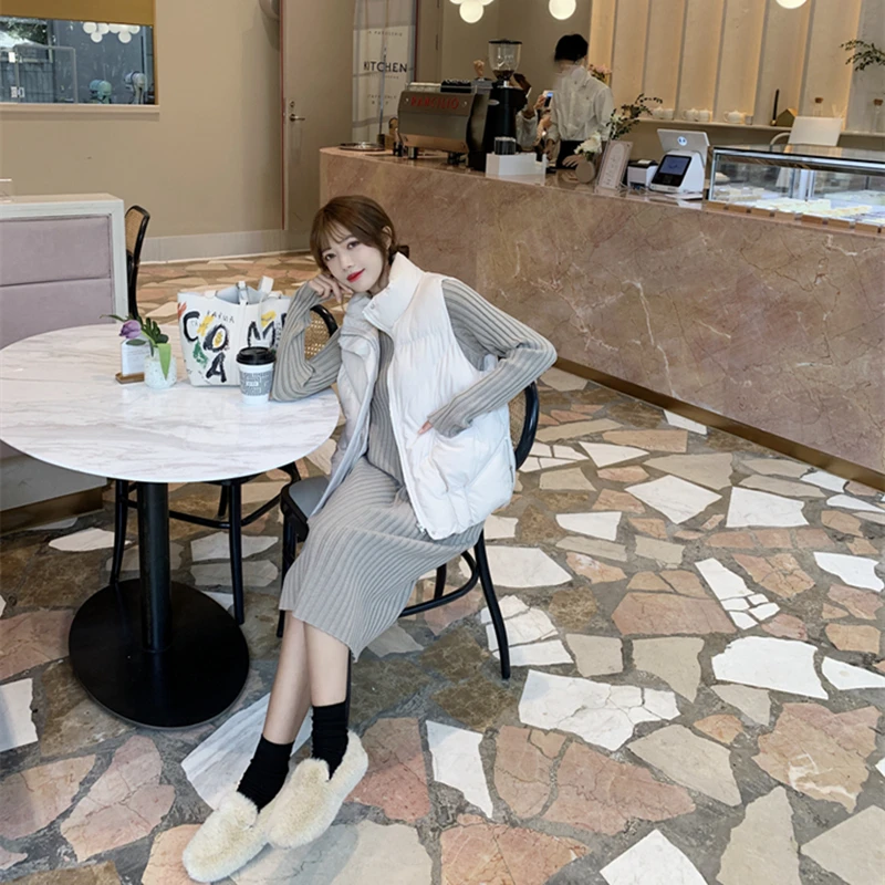 

2021Autumn And Winter New Korean Style Small Fresh Simple Solid Color Vest For Women Fashion