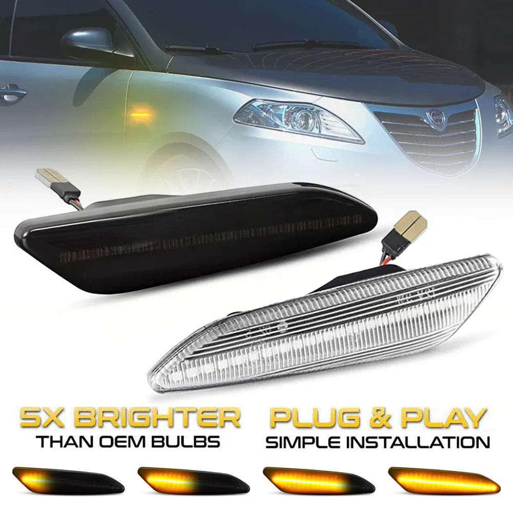 

For Alfa Romeo 147 156 Fiat Tipo Egea Lancia Delta Ypsilon Chrysler Dodge Neon Dynamic Led Side Marker Blinker Turn Signal Light