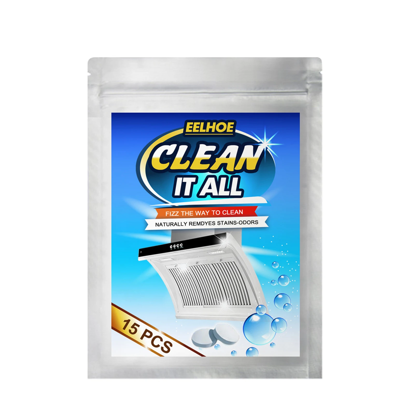 

15pcs Kitchen Grease Cleaner Effervescent Tablets Range Hood Oven Powerful Decontamination Cleaning Sheet Cooktop Cleaner