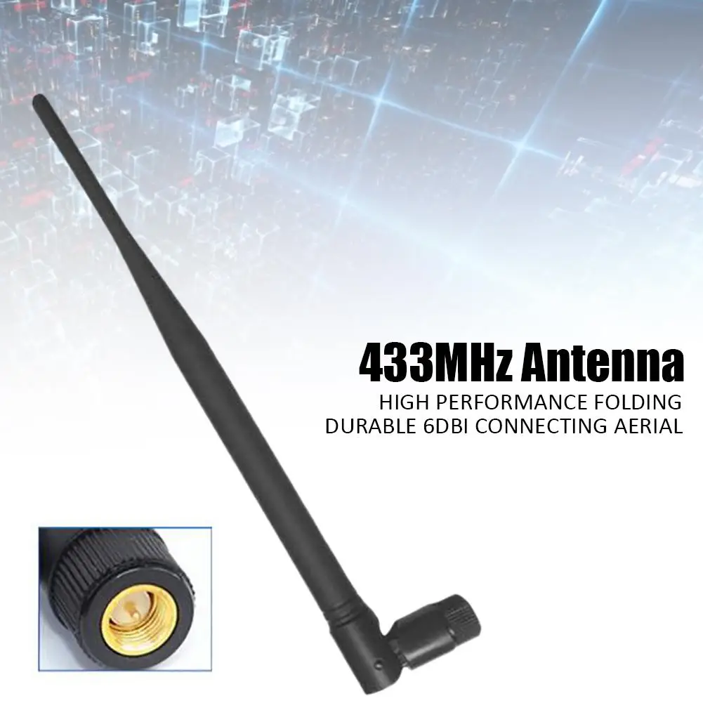 

High Gain WiFi Wireless Networking Antenna 433MHz Folding Durable 6dbi Connecting Aerial SMA Male WLAN Router Antenna Booster