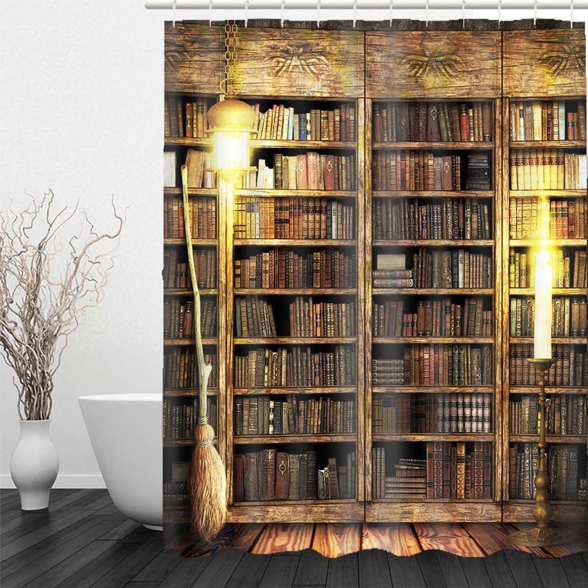 Винтажная Штора для библиотеки книг фотографий душа волшебная книжная полка с