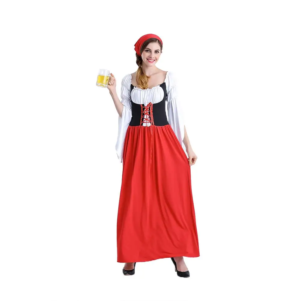 Женское длинное платье горничной на Октоберфест костюм для Фестиваля Пива
