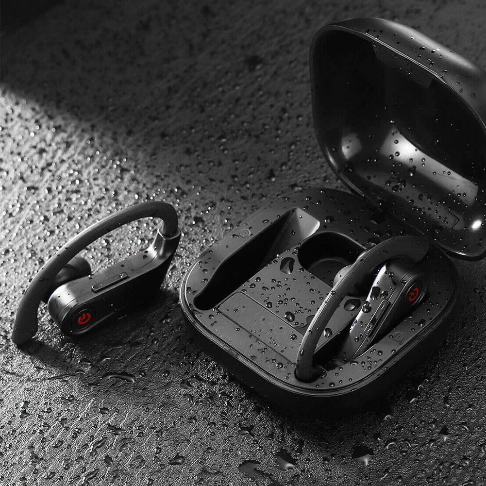 

TWS Wireless Bluetooth 5.0 Earphones Stereo SportsNoise Cancellation Headsets IP65 Waterproof Ear Hook Earbuds With Microphone