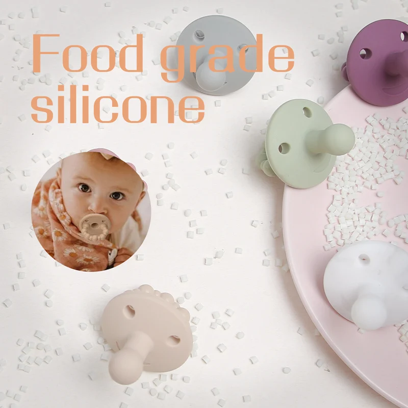 Let's Make Baby Pacifier 1pc Silicone Cartoon Smiley NO BPA Baby Emotional Soothing  Chewing Safe Teething Baby Pacifier Holder