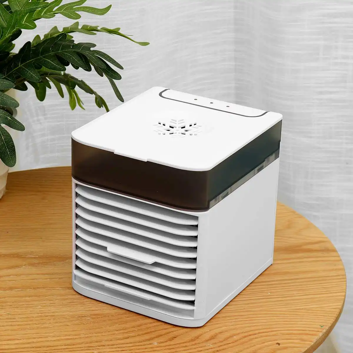 

Mini Air Conditioner USB Desk Cooler Fan 7 Colors Light Portable 3 Gear Cooling Sterilization Ice Fan For Office Bedroom