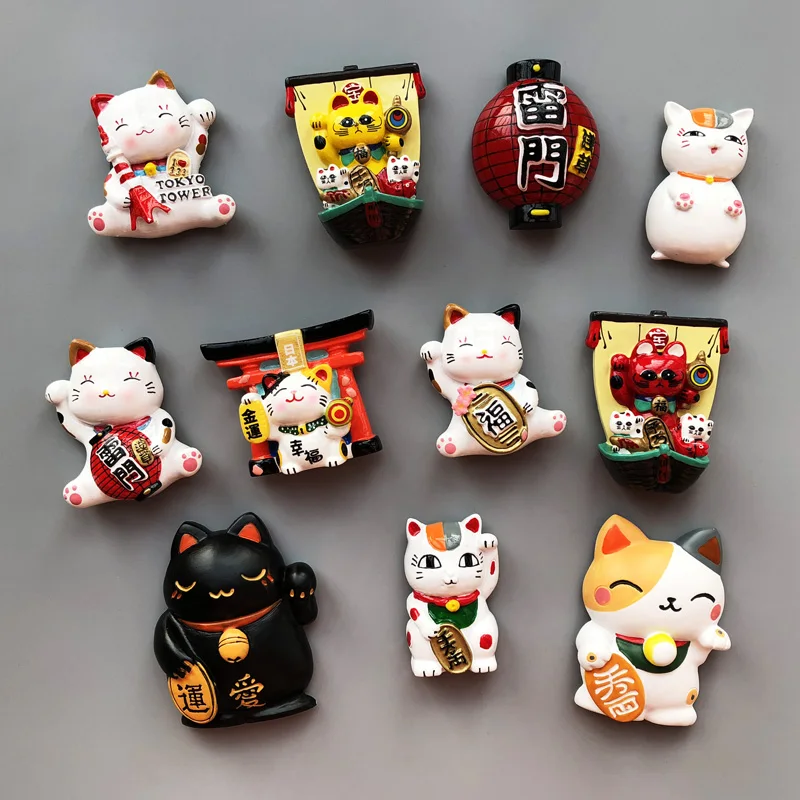 3D полимерные магниты на холодильник plutus cat японские туристические сувенирные
