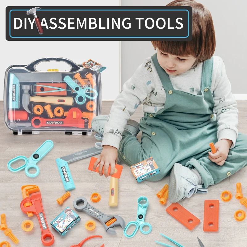 

Kid Toy Toolbox Engineer Simulation Repair Tools Pretend Toy Screwdriver Kit Play Toy Box Set Play Tools Carpenter Tool Kit