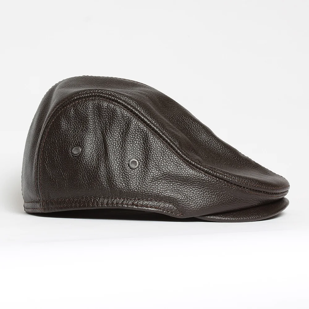 Мужская бейсболка из натуральной овечьей кожи осенне-зимняя теплая Бейсболка 2020