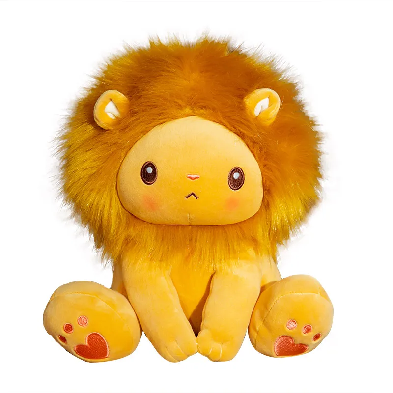 

KUY New Huggable Cute Sitting Lion Plush Toy Cartoon Stuffed Animal Doll Soft Pillow Childlren Birthday Christmas Gift