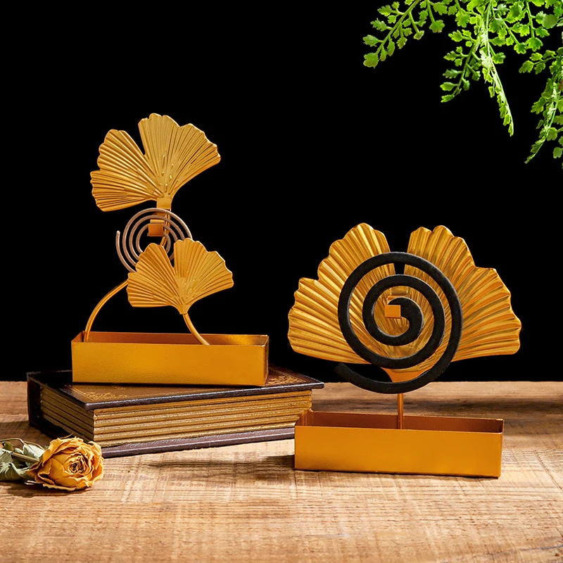 

Ginkgo Leaf Mosquito Coil Holder Iron Fireproof Incense Sandalwood Wrought Drop Innovative Home Mosquito Repellent Coil Holder