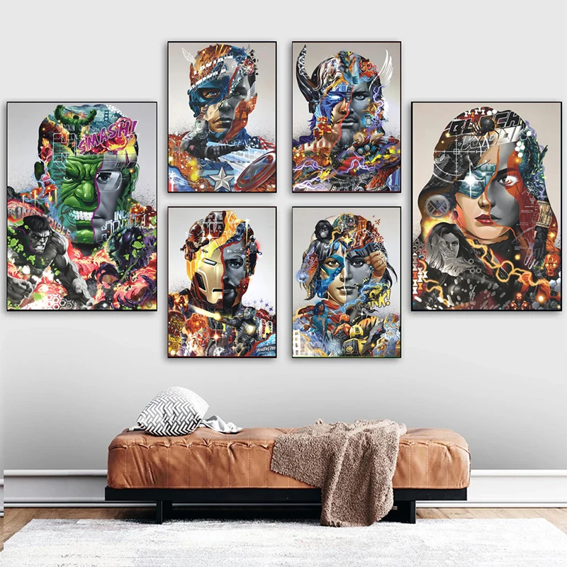 

Disney Canvas Painting Marvel Comics Stitchin Avengers Captain America Prints Posters Wall Art Pictures for Living Room Decor